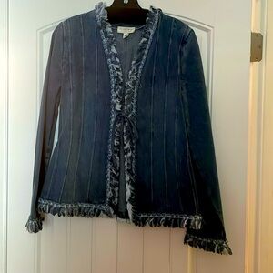 Beautiful St John Denim Jacket …fringe trim